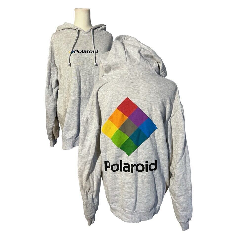 Polaroid Gray Hoodie Unisex Adult Sz Medium